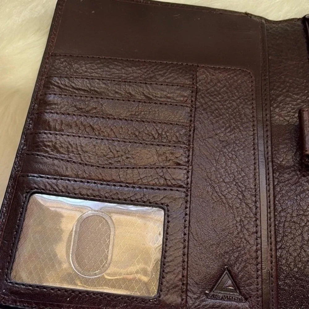Attache Leather Jr. Legal Pad Portfolio Brown Notepad Holder Organizer‎